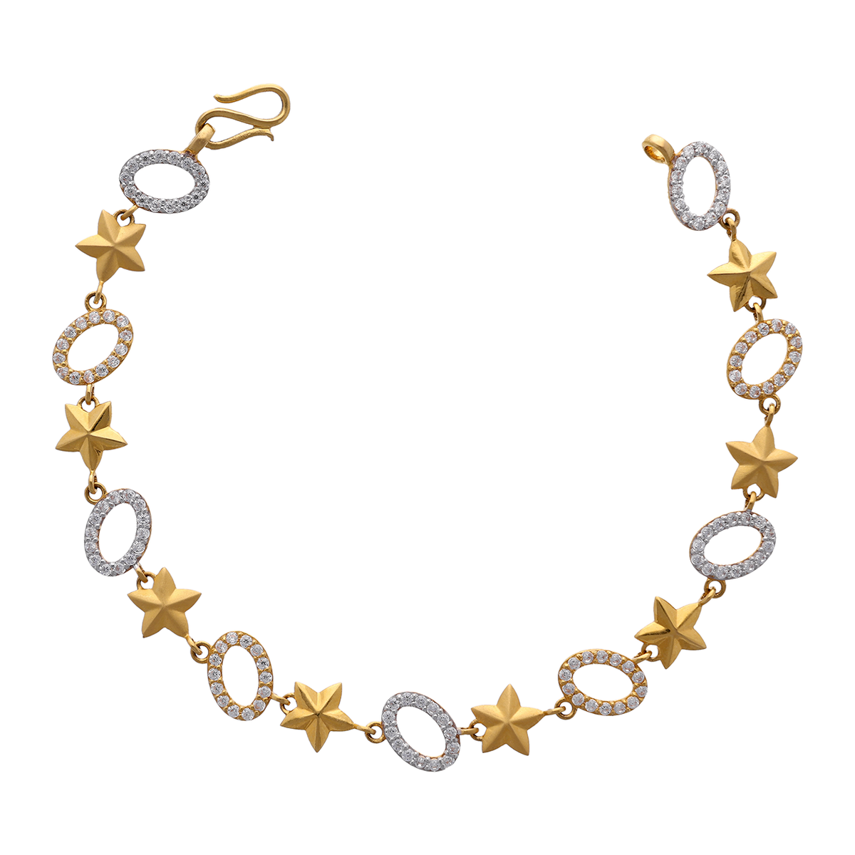 Two-Tone Gold Bracelet with Star Motifs