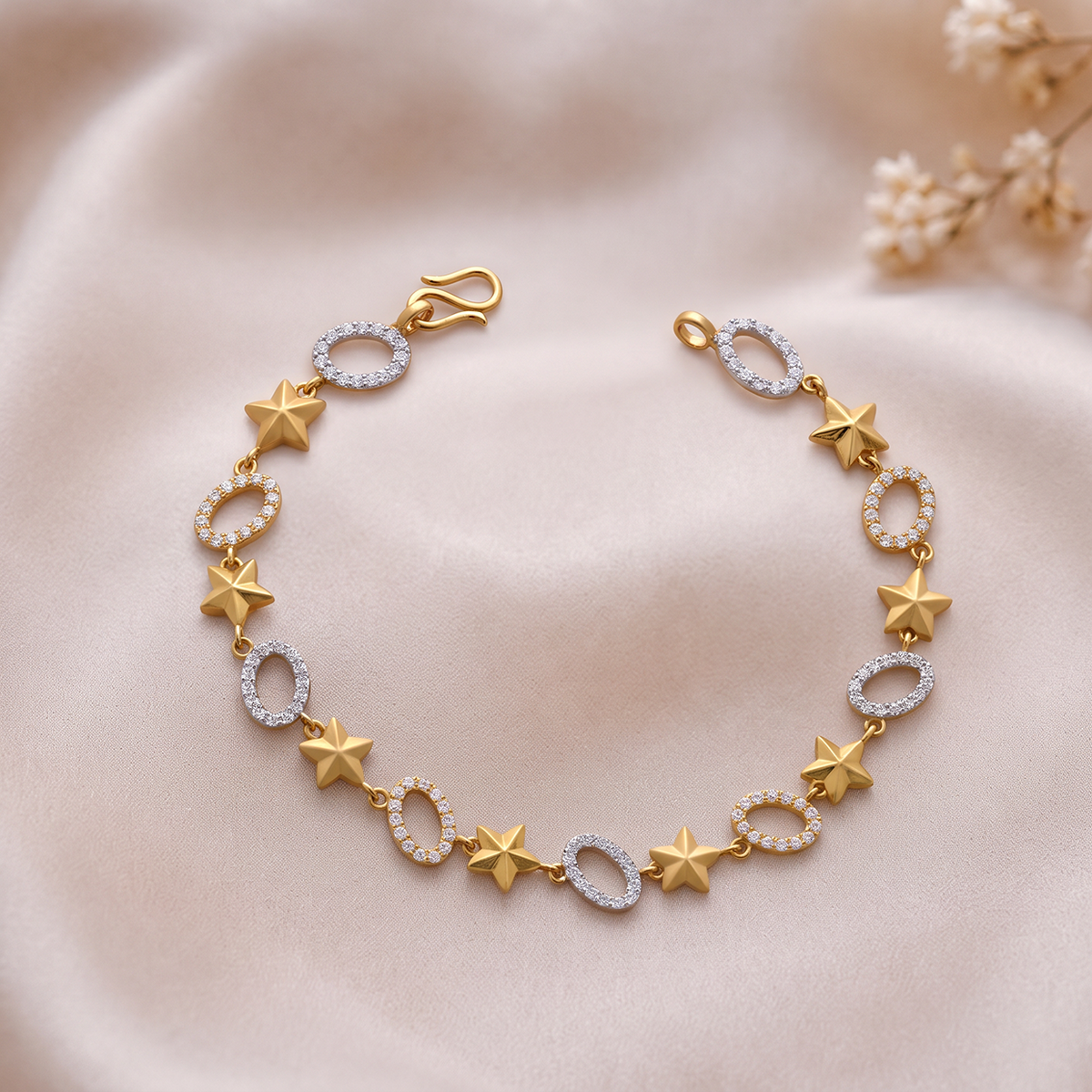 Two-Tone Gold Bracelet with Star Motifs