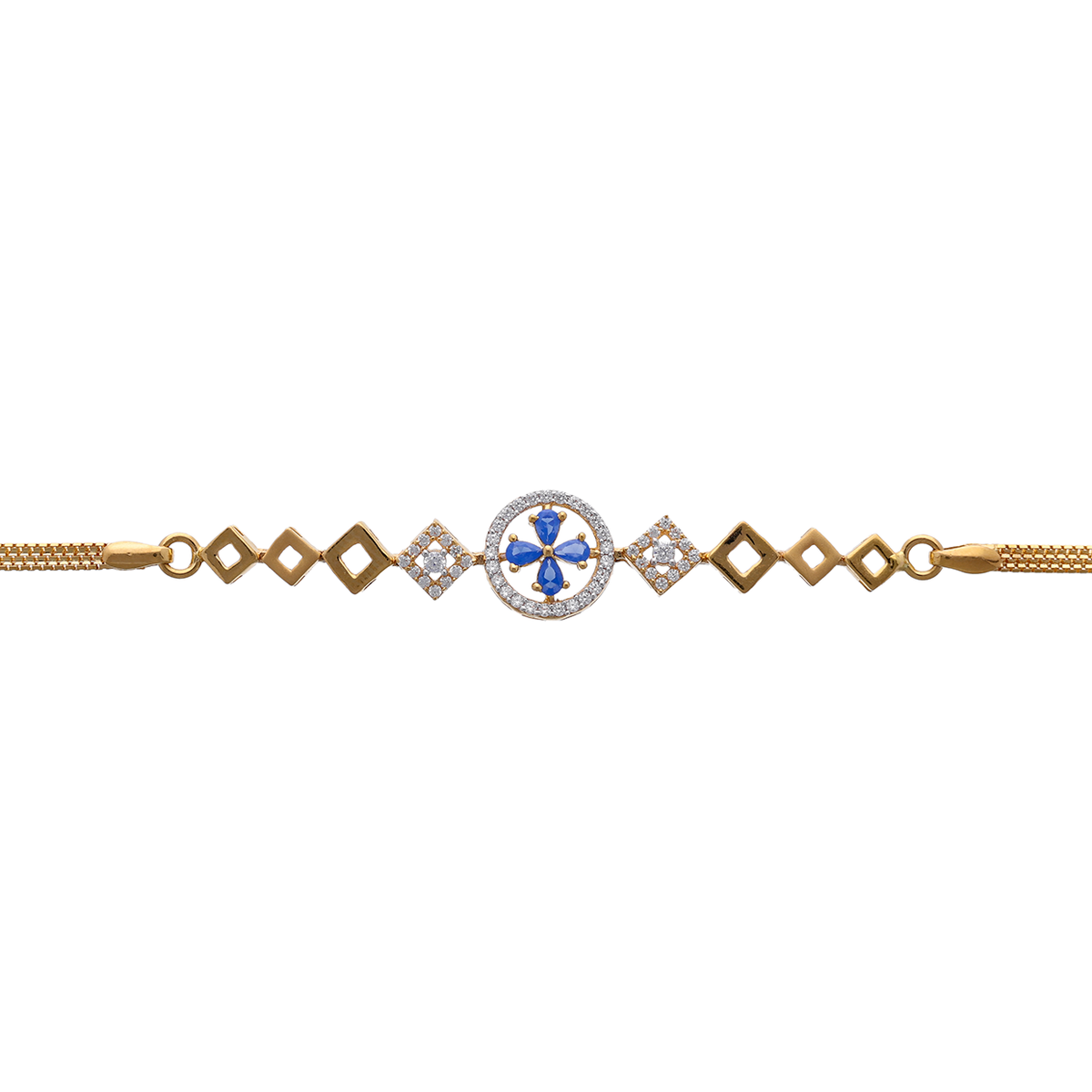 Gold Bracelet with Blue-and-White Centre Motif