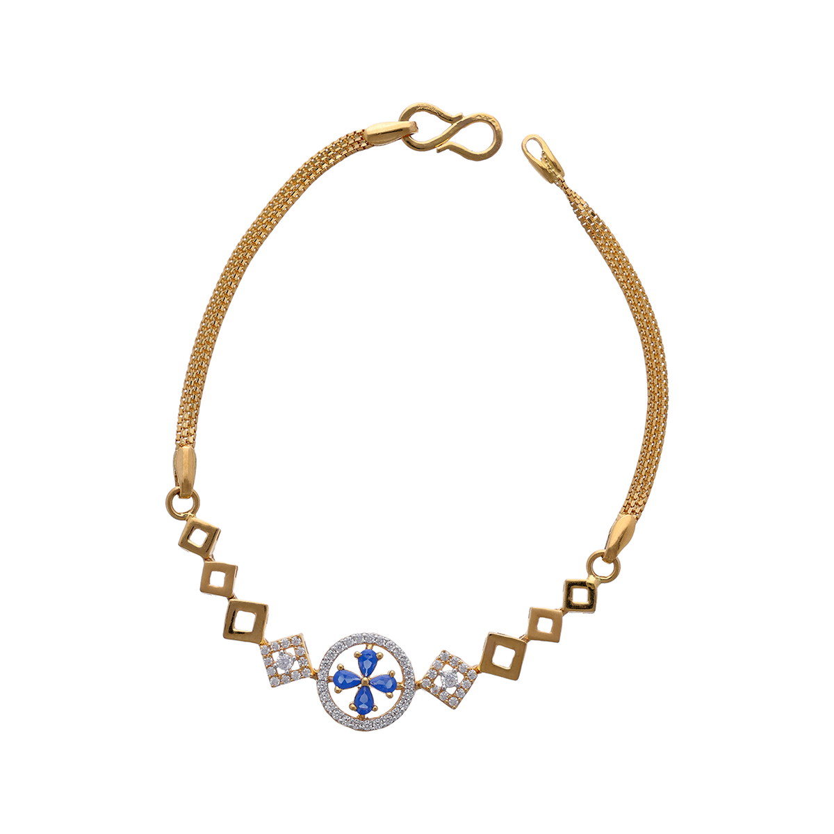 Gold Bracelet with Blue-and-White Centre Motif
