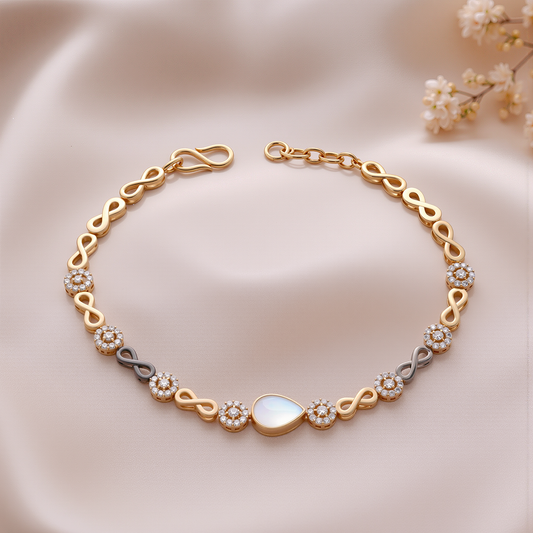 Two-Tone Bracelet with Graduated Circular Motifs