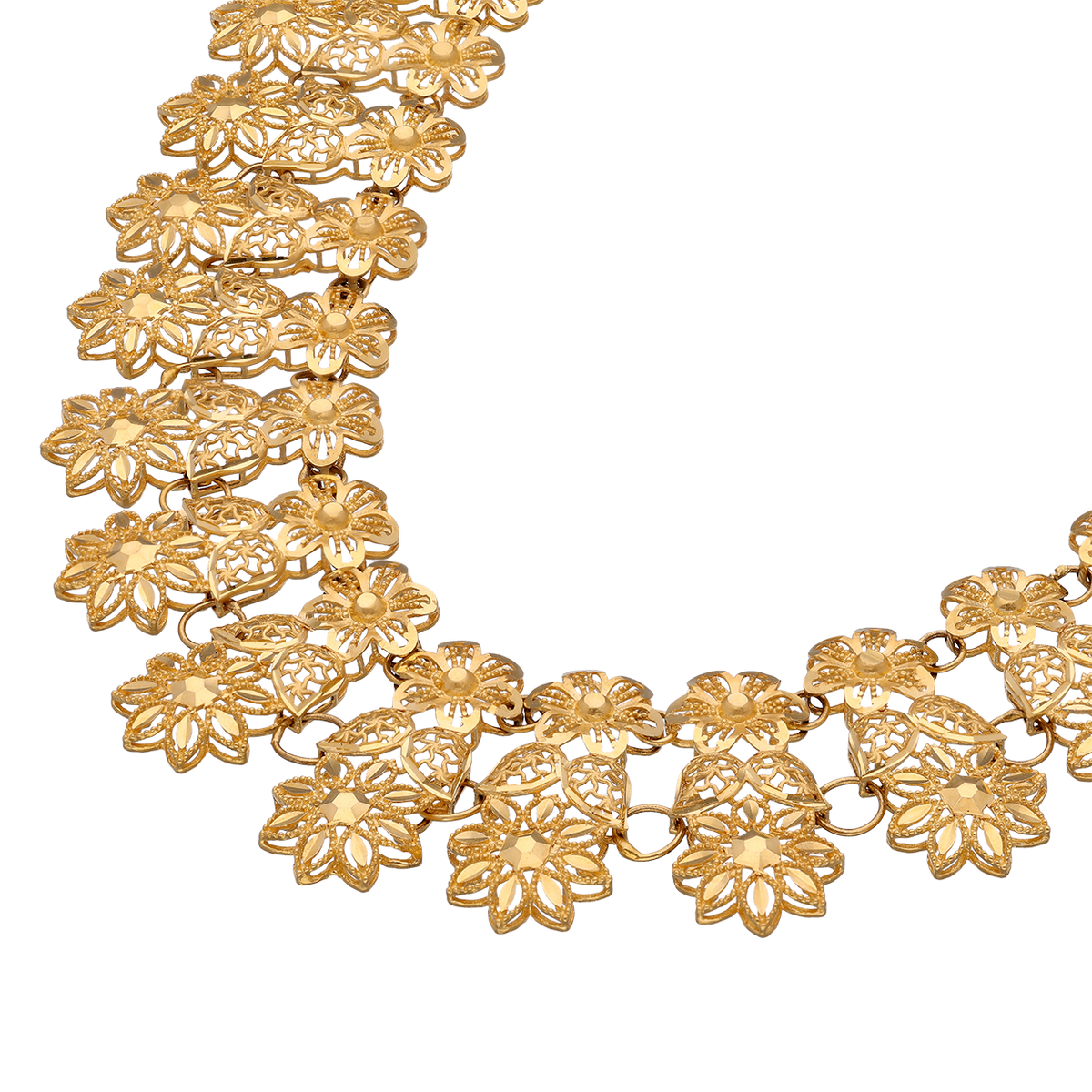 Classic Gold Collar Necklace with Rounded Drops