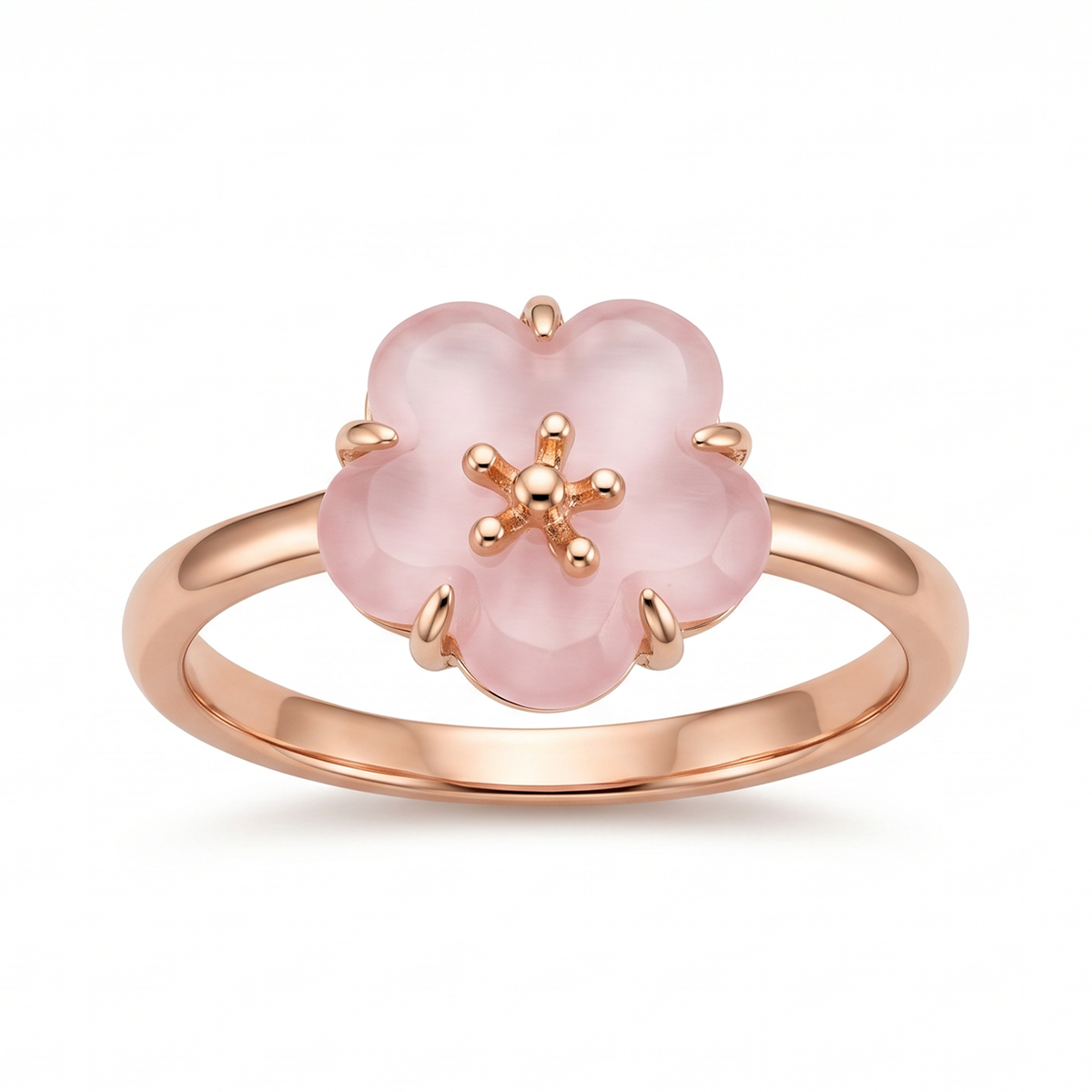 Blush Blossom Rose-Tone Floral Ring