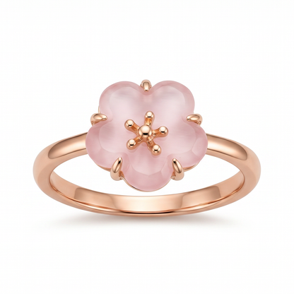Blush Blossom Rose-Tone Floral Ring