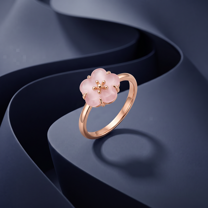 Blush Blossom Rose-Tone Floral Ring