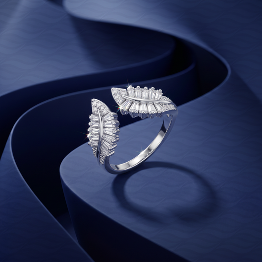 Crystal Leaf Ring