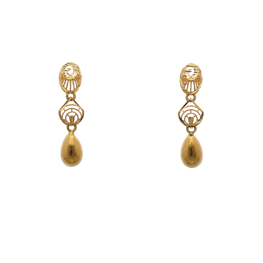 Delicate Gold Drop Earrings - Set Pair