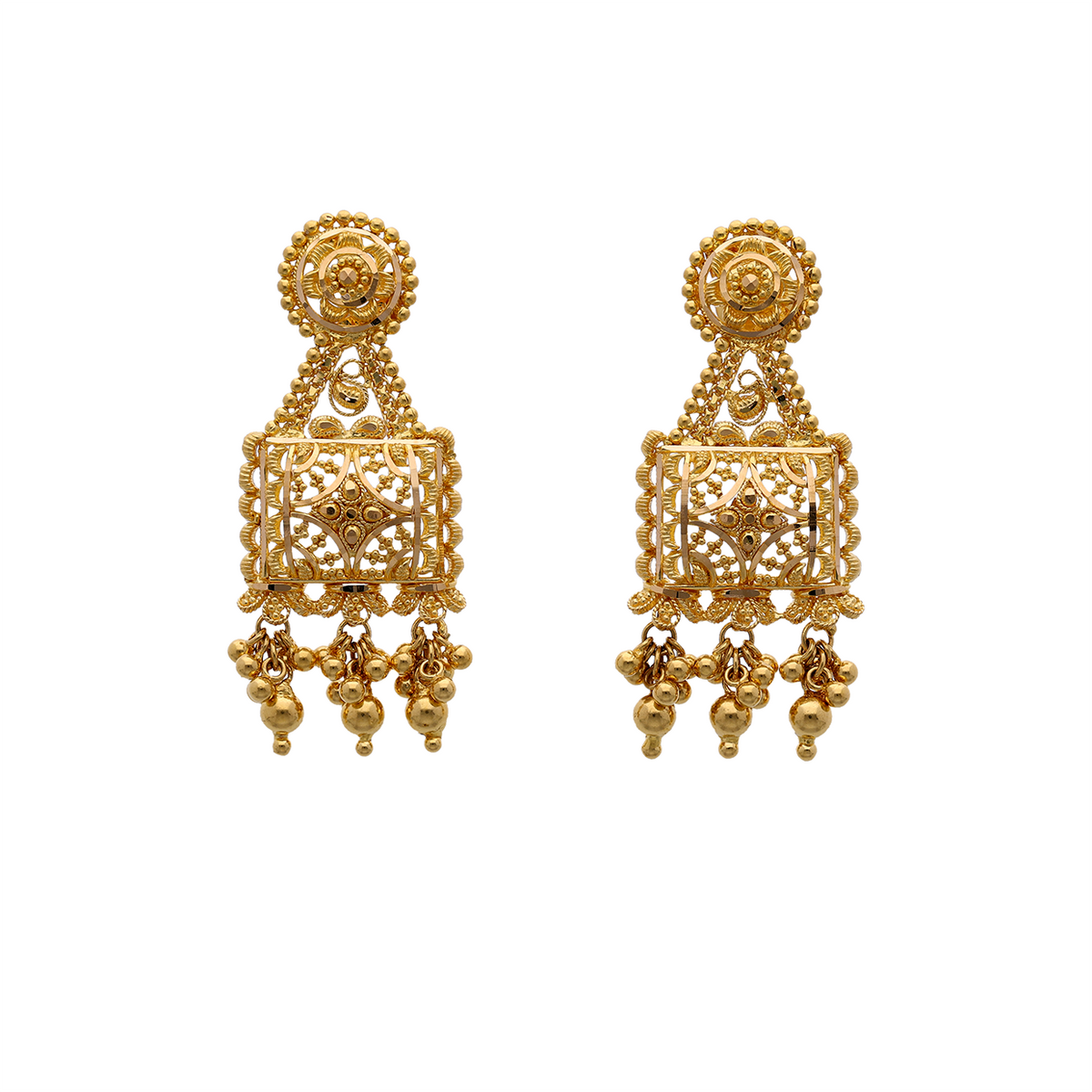 Long Temple-Inspired Gold Necklace